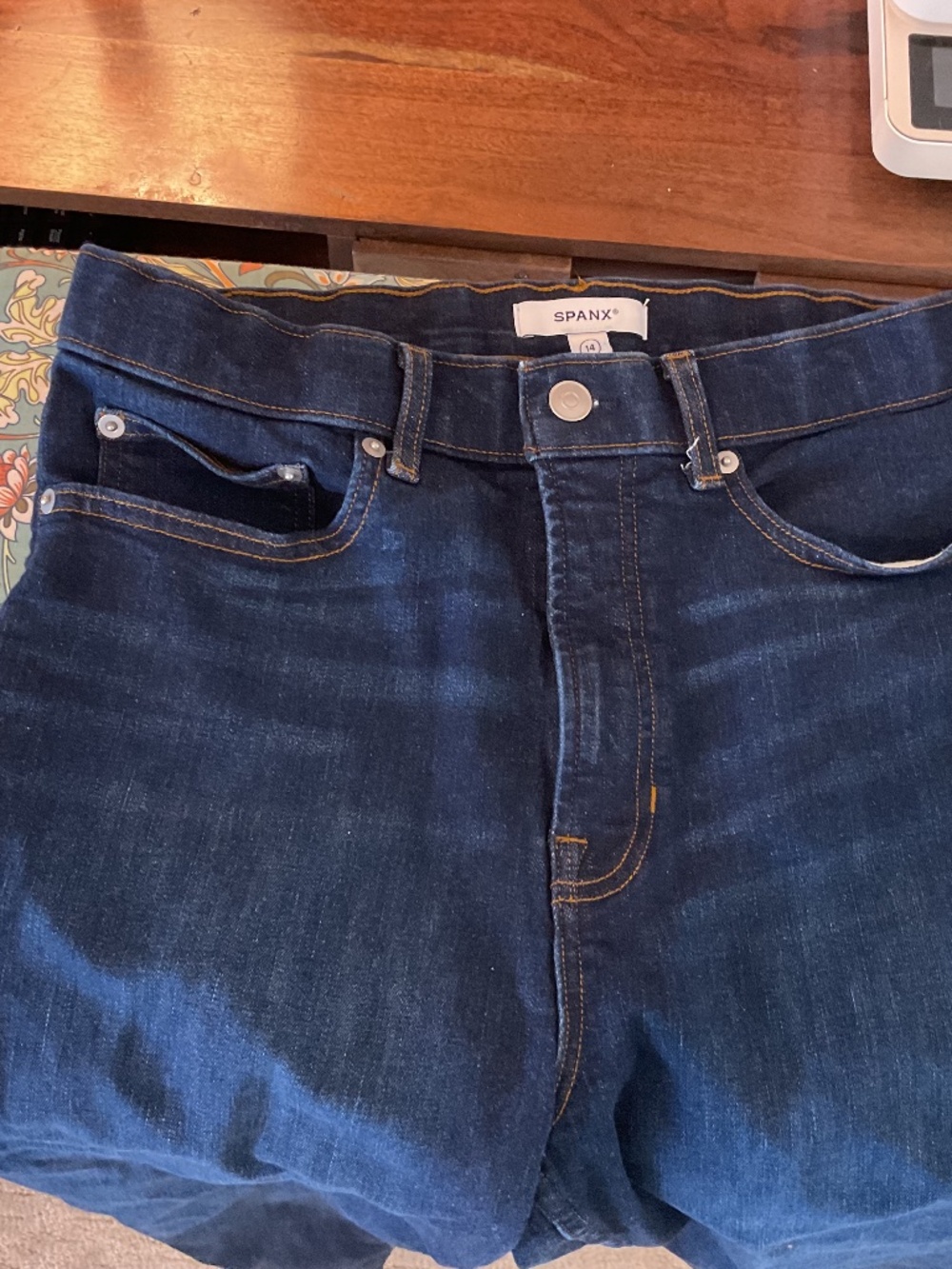 Spanx jeans, size 14 fits more like a 10. In excellent condition